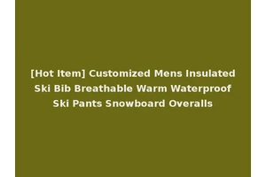 [Hot Item] Customized Mens Insulated Ski Bib Breathable Warm Waterproof Ski Pants Snowboard Overalls
