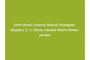 [Hot Item] Luxury Brand Designer Replica 1: 1 Clone Casual Retro Down Jacket