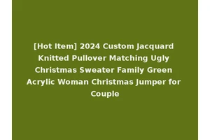 [Hot Item] 2024 Custom Jacquard Knitted Pullover Matching Ugly Christmas Sweater Family Green Acrylic Woman Christmas Jumper for Couple