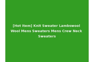[Hot Item] Knit Sweater Lambswool Wool Mens Sweaters Mens Crew Neck Sweaters