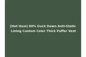 [Hot Item] 80% Duck Down Anti-Static Lining Custom Color Thick Puffer Vest