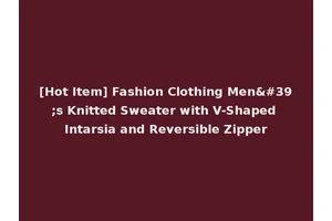 [Hot Item] Fashion Clothing Men's Knitted Sweater with V-Shaped Intarsia and Reversible Zipper