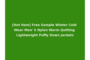 [Hot Item] Free Sample Winter Cold Wear Men′ S Nylon Warm Quilting Lightweight Puffy Down Jackets