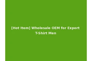 [Hot Item] Wholesale OEM for Export T-Shirt Men