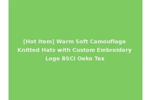 [Hot Item] Warm Soft Camouflage Knitted Hats with Custom Embroidery Logo BSCI Oeko Tex