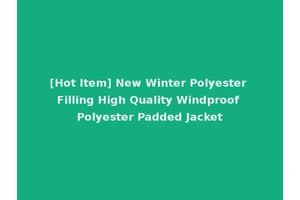 [Hot Item] New Winter Polyester Filling High Quality Windproof Polyester Padded Jacket