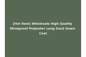 [Hot Item] Wholesale High Quality Windproof Polyester Long Duck Down Coat