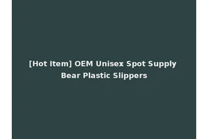 [Hot Item] OEM Unisex Spot Supply Bear Plastic Slippers