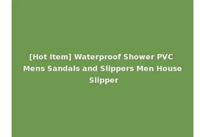 [Hot Item] Waterproof Shower PVC Mens Sandals and Slippers Men House Slipper