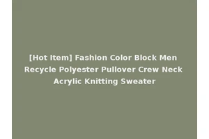 [Hot Item] Fashion Color Block Men Recycle Polyester Pullover Crew Neck Acrylic Knitting Sweater