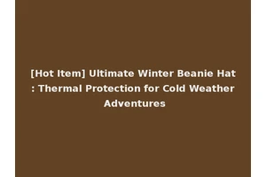 [Hot Item] Ultimate Winter Beanie Hat: Thermal Protection for Cold Weather Adventures