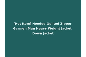 [Hot Item] Hooded Quilted Zipper Garmen Man Heavy Weight Jacket Down Jacket