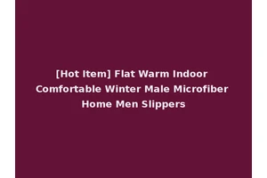 [Hot Item] Flat Warm Indoor Comfortable Winter Male Microfiber Home Men Slippers