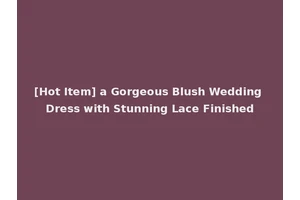 [Hot Item] a Gorgeous Blush Wedding Dress with Stunning Lace Finished