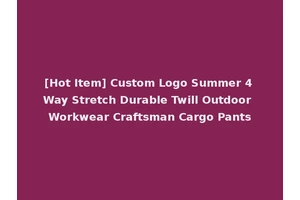 [Hot Item] Custom Logo Summer 4 Way Stretch Durable Twill Outdoor Workwear Craftsman Cargo Pants