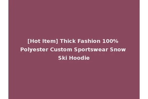 [Hot Item] Thick Fashion 100% Polyester Custom Sportswear Snow Ski Hoodie