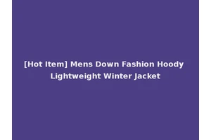 [Hot Item] Mens Down Fashion Hoody Lightweight Winter Jacket