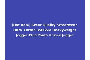 [Hot Item] Great Quality Streetwear 100% Cotton 350GSM Heavyweight Jogger Plus Pants Unisex Jogger