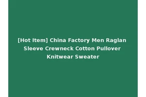 [Hot Item] China Factory Men Raglan Sleeve Crewneck Cotton Pullover Knitwear Sweater