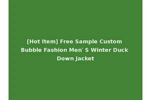 [Hot Item] Free Sample Custom Bubble Fashion Men′ S Winter Duck Down Jacket