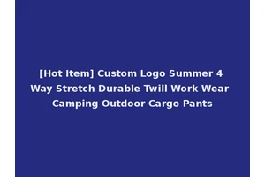 [Hot Item] Custom Logo Summer 4 Way Stretch Durable Twill Work Wear Camping Outdoor Cargo Pants