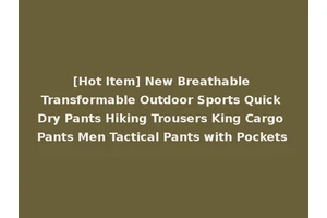 [Hot Item] New Breathable Transformable Outdoor Sports Quick Dry Pants Hiking Trousers King Cargo Pants Men Tactical Pants with Pockets