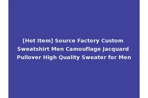 [Hot Item] Source Factory Custom Sweatshirt Men Camouflage Jacquard Pullover High Quality Sweater for Men