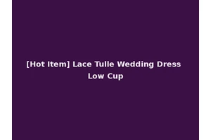 [Hot Item] Lace Tulle Wedding Dress Low Cup