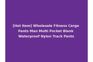 [Hot Item] Wholesale Fitness Cargo Pants Man Multi Pocket Blank Waterproof Nylon Track Pants