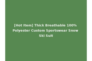 [Hot Item] Thick Breathable 100% Polyester Custom Sportswear Snow Ski Suit