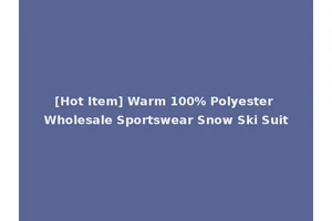 [Hot Item] Warm 100% Polyester Wholesale Sportswear Snow Ski Suit