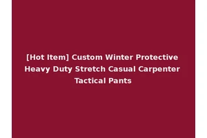 [Hot Item] Custom Winter Protective Heavy Duty Stretch Casual Carpenter Tactical Pants