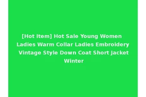 [Hot Item] Hot Sale Young Women Ladies Warm Collar Ladies Embroidery Vintage Style Down Coat Short Jacket Winter