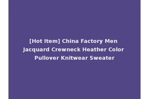 [Hot Item] China Factory Men Jacquard Crewneck Heather Color Pullover Knitwear Sweater