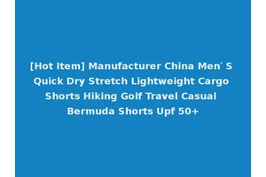 [Hot Item] Manufacturer China Men′ S Quick Dry Stretch Lightweight Cargo Shorts Hiking Golf Travel Casual Bermuda Shorts Upf 50+