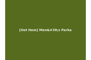 [Hot Item] Men's Parka