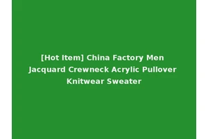 [Hot Item] China Factory Men Jacquard Crewneck Acrylic Pullover Knitwear Sweater