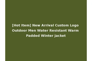 [Hot Item] New Arrival Custom Logo Outdoor Men Water Resistant Warm Padded Winter Jacket