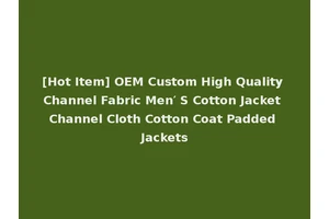 [Hot Item] OEM Custom High Quality Channel Fabric Men′ S Cotton Jacket Channel Cloth Cotton Coat Padded Jackets