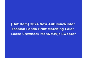 [Hot Item] 2024 New Autumn/Winter Fashion Panda Print Matching Color Loose Crewneck Men's Sweater