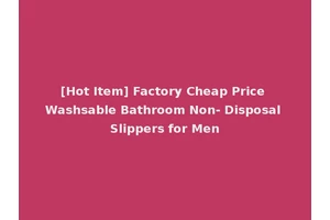 [Hot Item] Factory Cheap Price Washsable Bathroom Non- Disposal Slippers for Men
