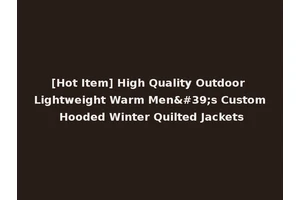 [Hot Item] High Quality Outdoor Lightweight Warm Men's Custom Hooded Winter Quilted Jackets