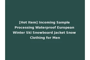 [Hot Item] Incoming Sample Processing Waterproof European Winter Ski Snowboard Jacket Snow Clothing for Men