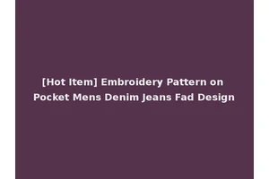 [Hot Item] Embroidery Pattern on Pocket Mens Denim Jeans Fad Design