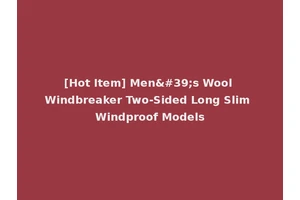[Hot Item] Men's Wool Windbreaker Two-Sided Long Slim Windproof Models