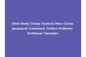 [Hot Item] China Factory Men Circle Jacquard Crewneck Cotton Pullover Knitwear Sweater