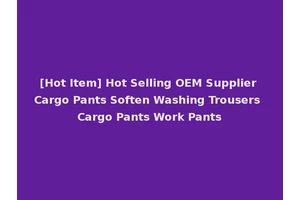 [Hot Item] Hot Selling OEM Supplier Cargo Pants Soften Washing Trousers Cargo Pants Work Pants