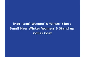 [Hot Item] Women′ S Winter Short Small New Winter Women′ S Stand up Collar Coat