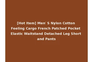 [Hot Item] Men′ S Nylon Cotton Feeling Cargo French Patched Pocket Elastic Waitstand Detached Leg Short and Pants