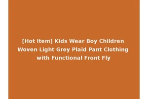 [Hot Item] Kids Wear Boy Children Woven Light Grey Plaid Pant Clothing with Functional Front Fly